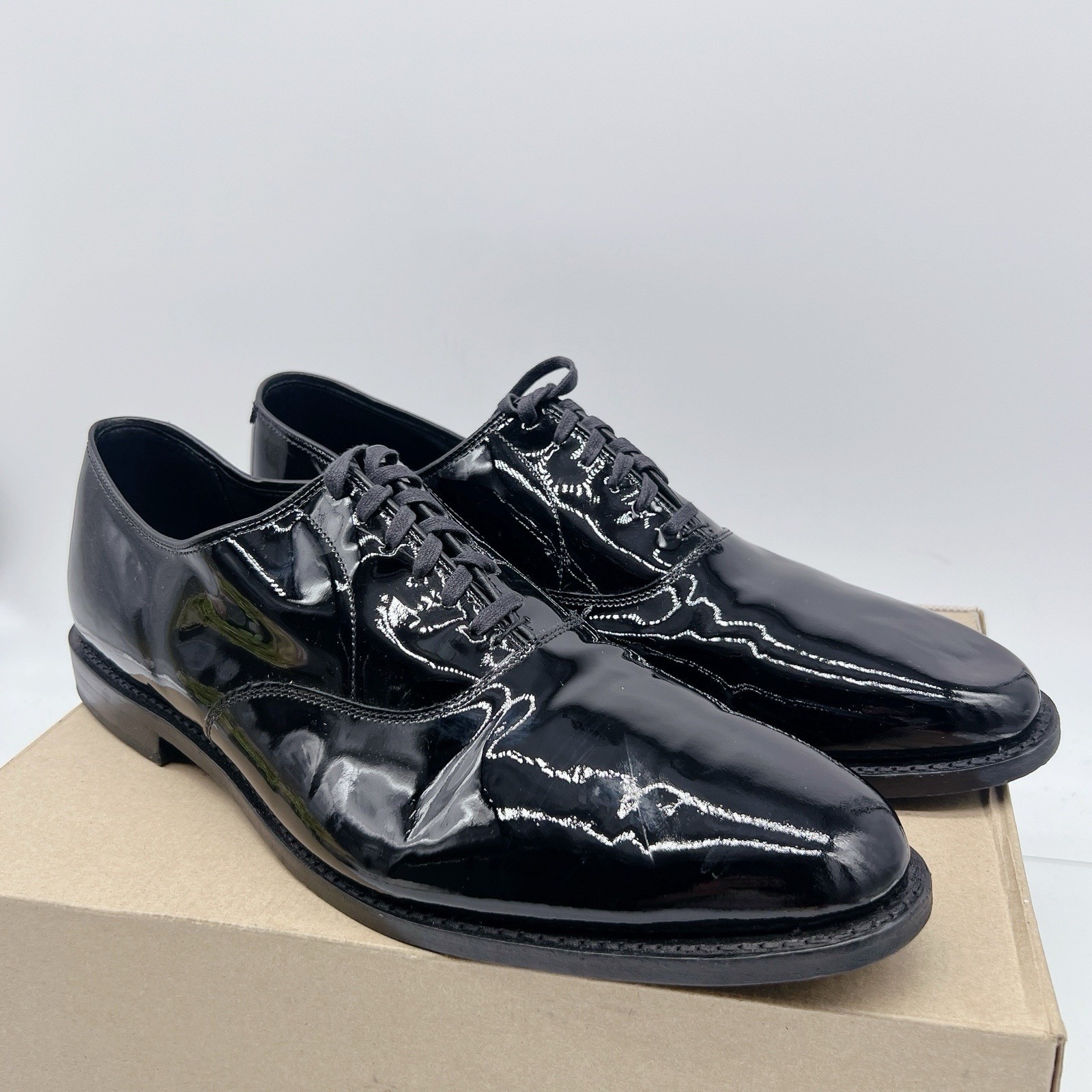 Allen Edmonds Carlyle Men's Dress Oxford Shoes Black Patent Leather Us 14 $450